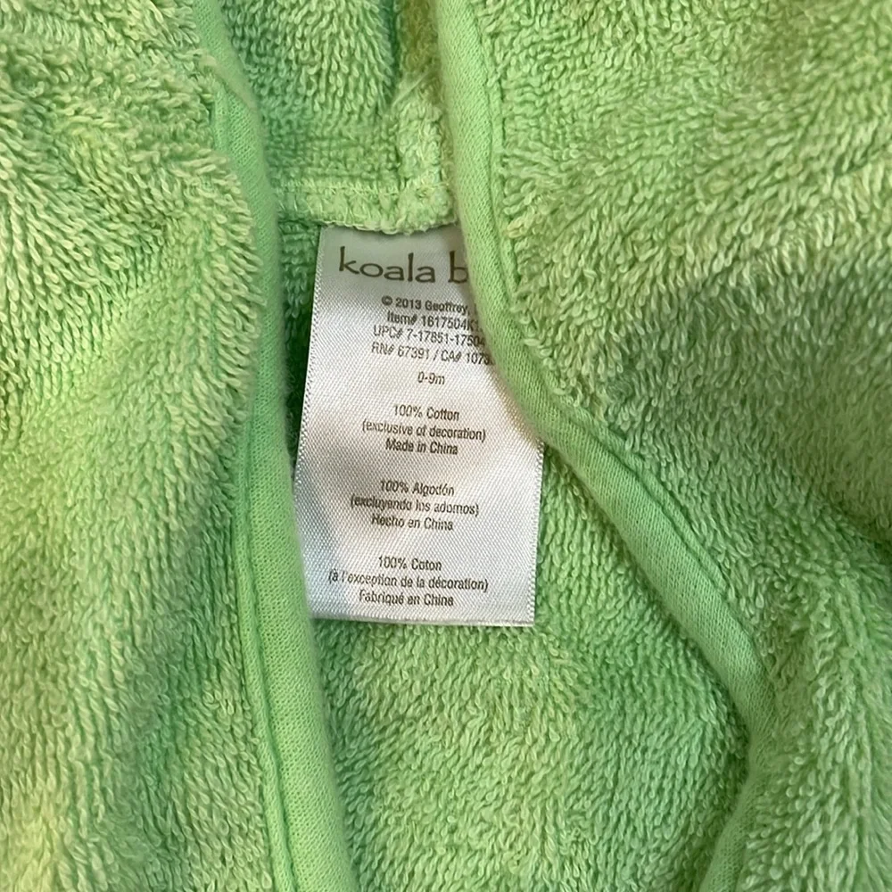 Pair of Baby Robes. Green Robe Comes With Slippers. Size 0-9 Months.